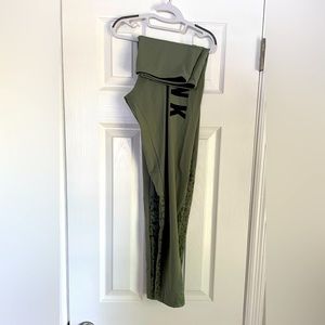 High Waist PINK by Victoria’s Secret Ultimate Olive Green yoga pant with lace